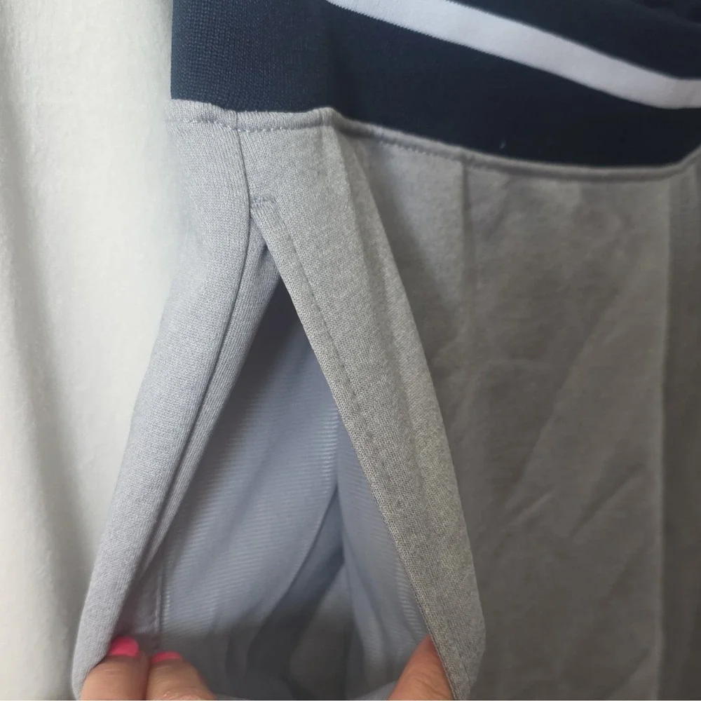 AND1 Mens Grey Mesh Basketball Shorts Retro Stripe Zipper Pockets Sz Large